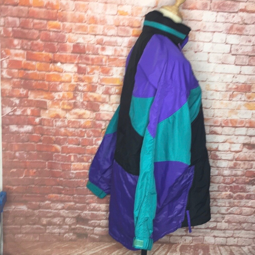 Vintage 90s Columbia Radial Sleeve Color block Half Zip Windbreaker Jacket - Picture 6 of 10